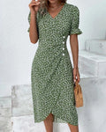 Laluna® | Jurk met bloemenprint en korte mouwen