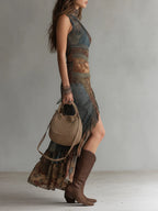 Jasmijn | Asymmetrische Maxi Jurk met Gedurfde Print
