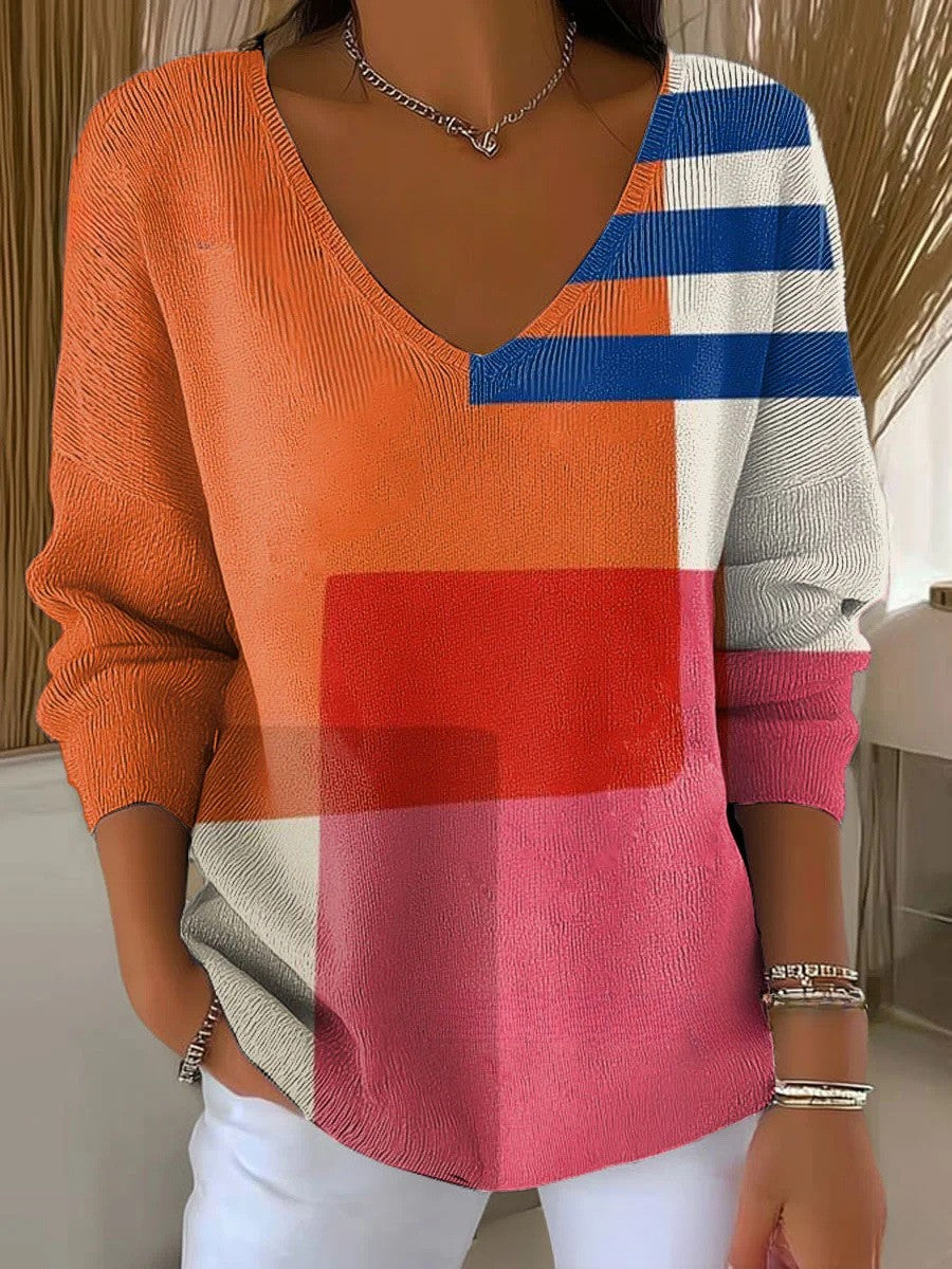 Marloes | Kleurrijke trui met V-hals