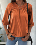 Laluna® | T-shirt met ronde hals en 3/4-mouwen