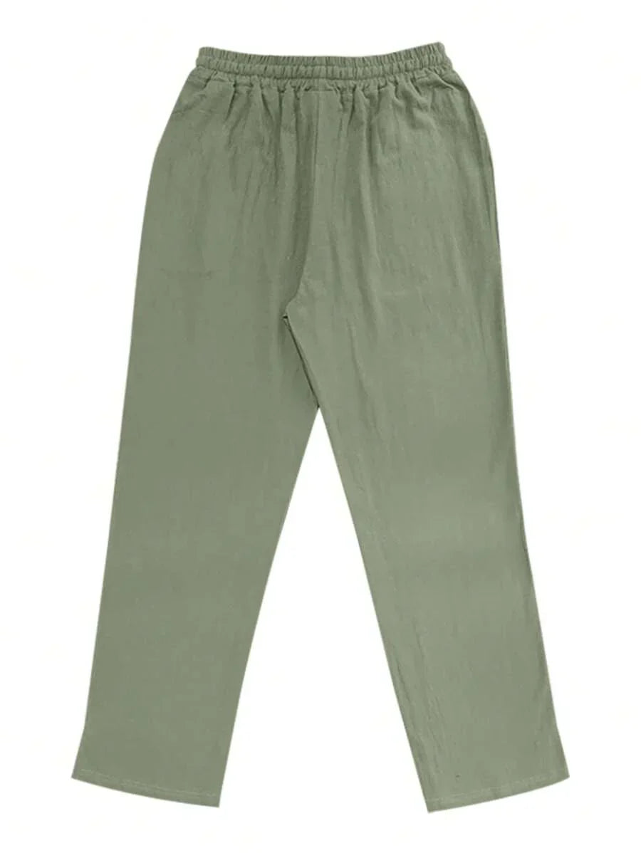 Laluna® | Lichte Linnen Broek met Touw