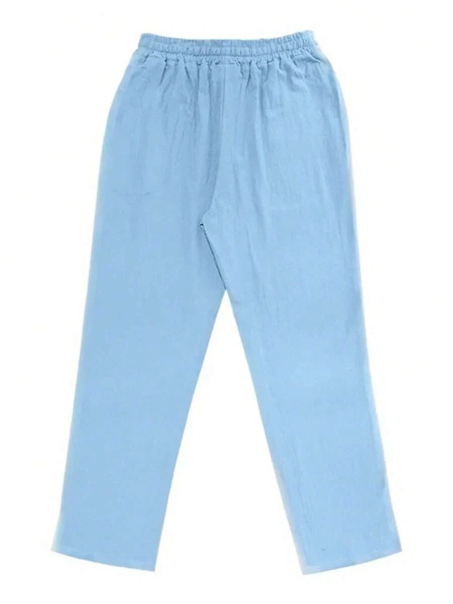Laluna® | Lichte Linnen Broek met Touw