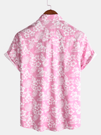 Hawaïblouse met korte mouwen en bloemenpatroon
