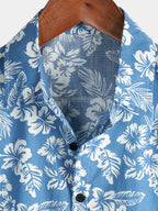 Hawaïblouse met korte mouwen en bloemenpatroon