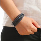 Ragnar Band - Leren Gevlochten Viking Armband (1+1 Gratis)