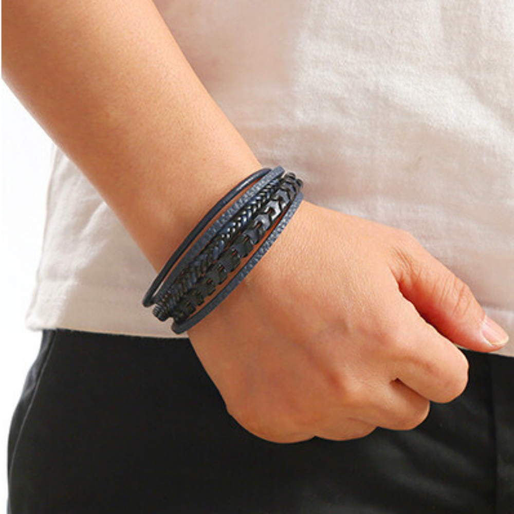 Ragnar Band - Leren Gevlochten Viking Armband (1+1 Gratis)