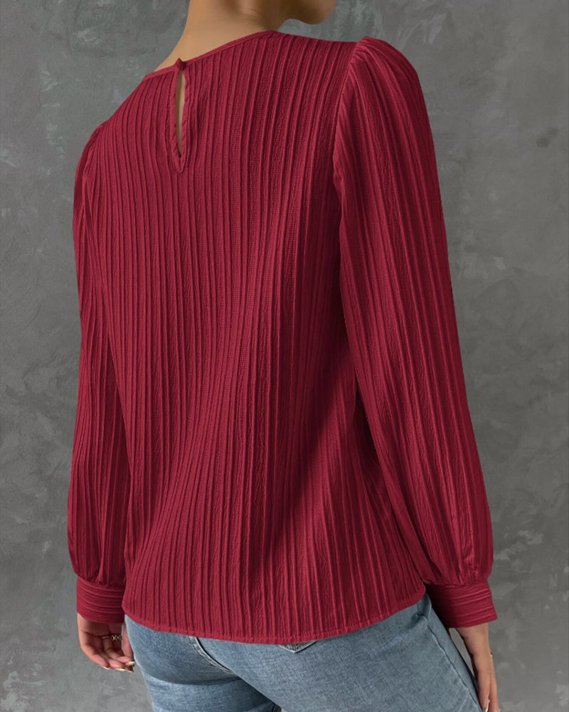 Laluna® | Lantaarnmouwen Effen Blouse