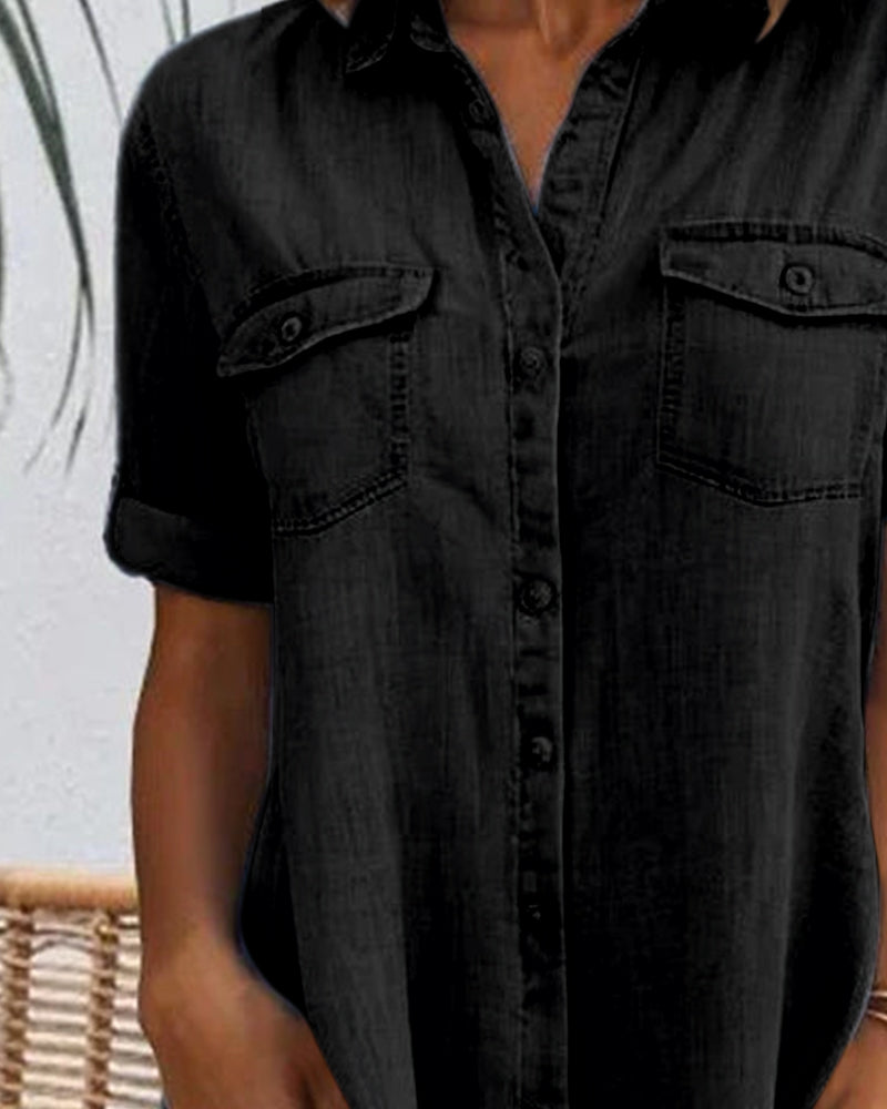 Laluna® | Casual Jeansjurk met Kraag