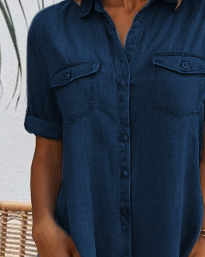 Laluna® | Casual Jeansjurk met Kraag