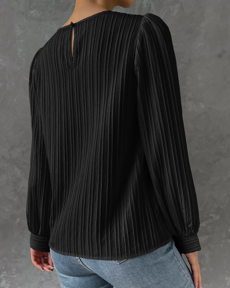 Laluna® | Lantaarnmouwen Effen Blouse