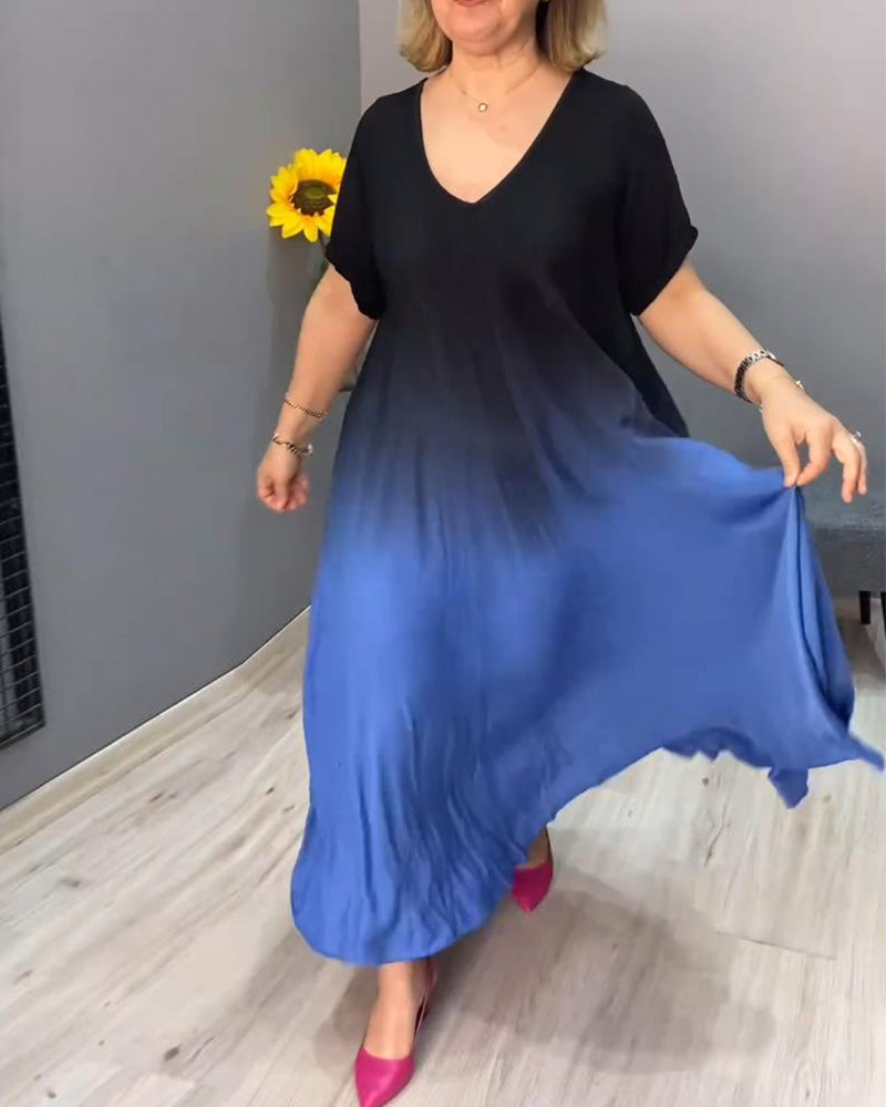 Laluna® | Casual Geplooide Ombre-jurk