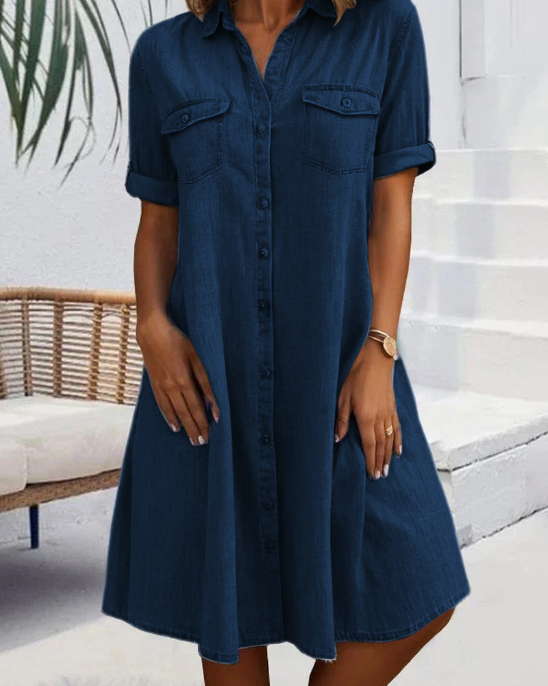 Laluna® | Casual Jeansjurk met Kraag