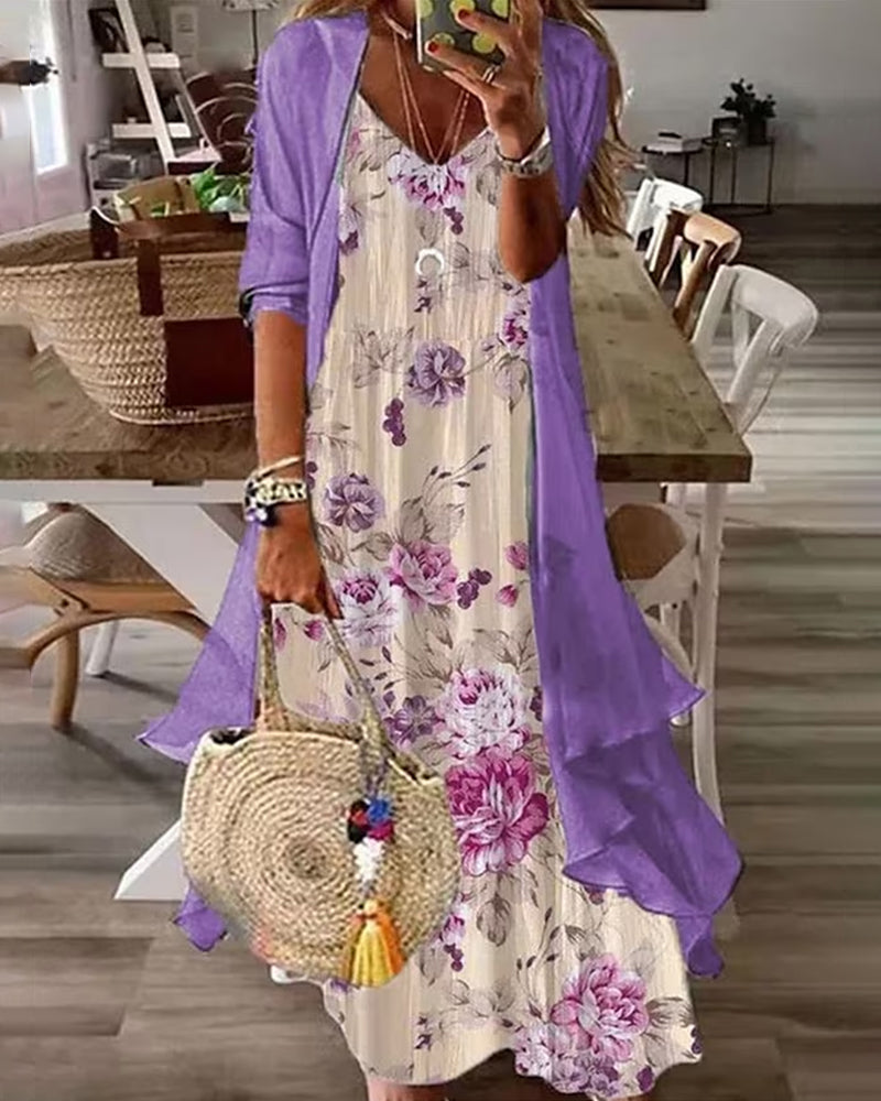 Laluna® | Tweedelige slingjurk met print
