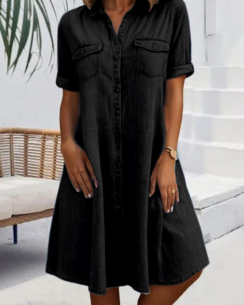 Laluna® | Casual Jeansjurk met Kraag
