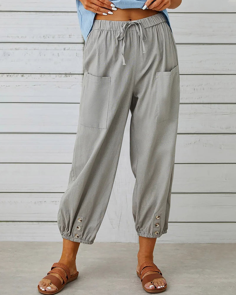 Losse broek met hoge taille