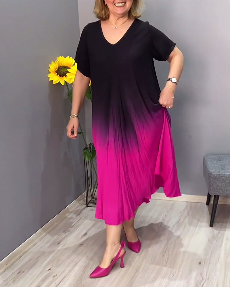 Laluna® | Casual Geplooide Ombre-jurk