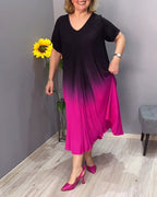 Laluna® | Casual Geplooide Ombre-jurk