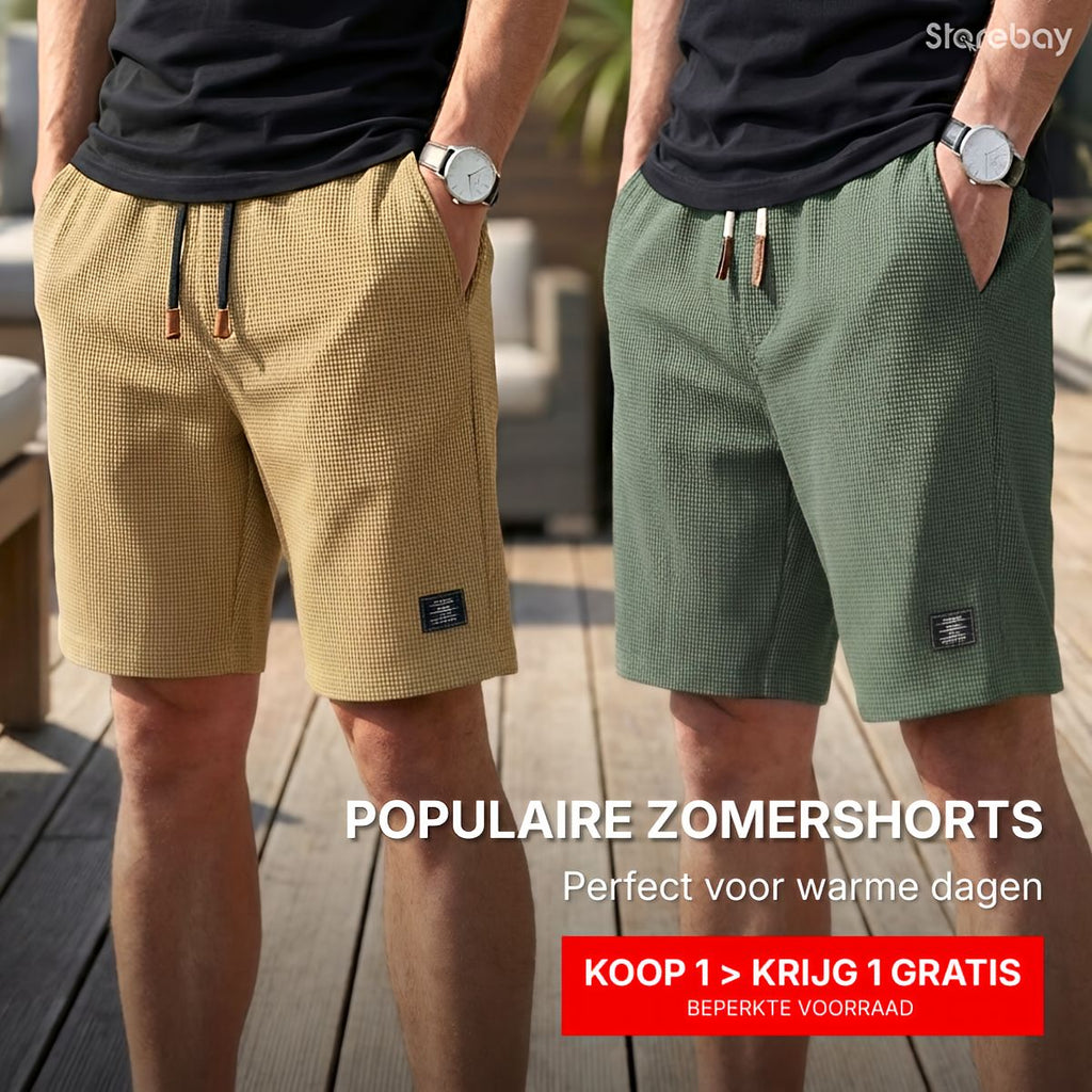 Shorts voor heren | Comfortabele zomershort met elastische taille | 1+1 GRATIS