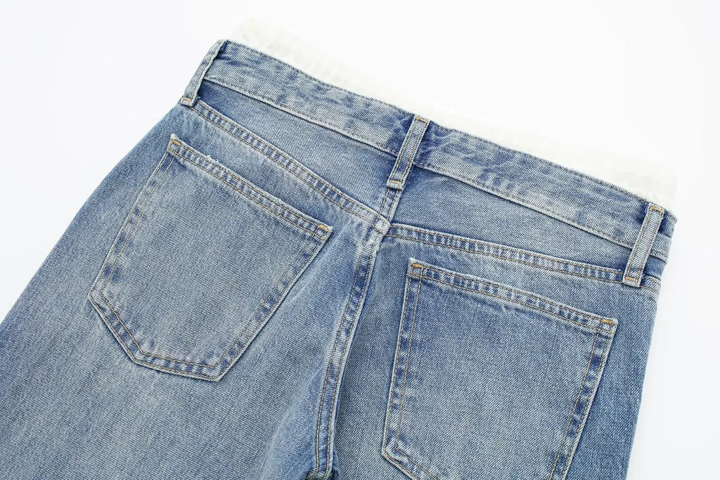 LALUNA® | STRAIGHT WHITE BOXER JEANS