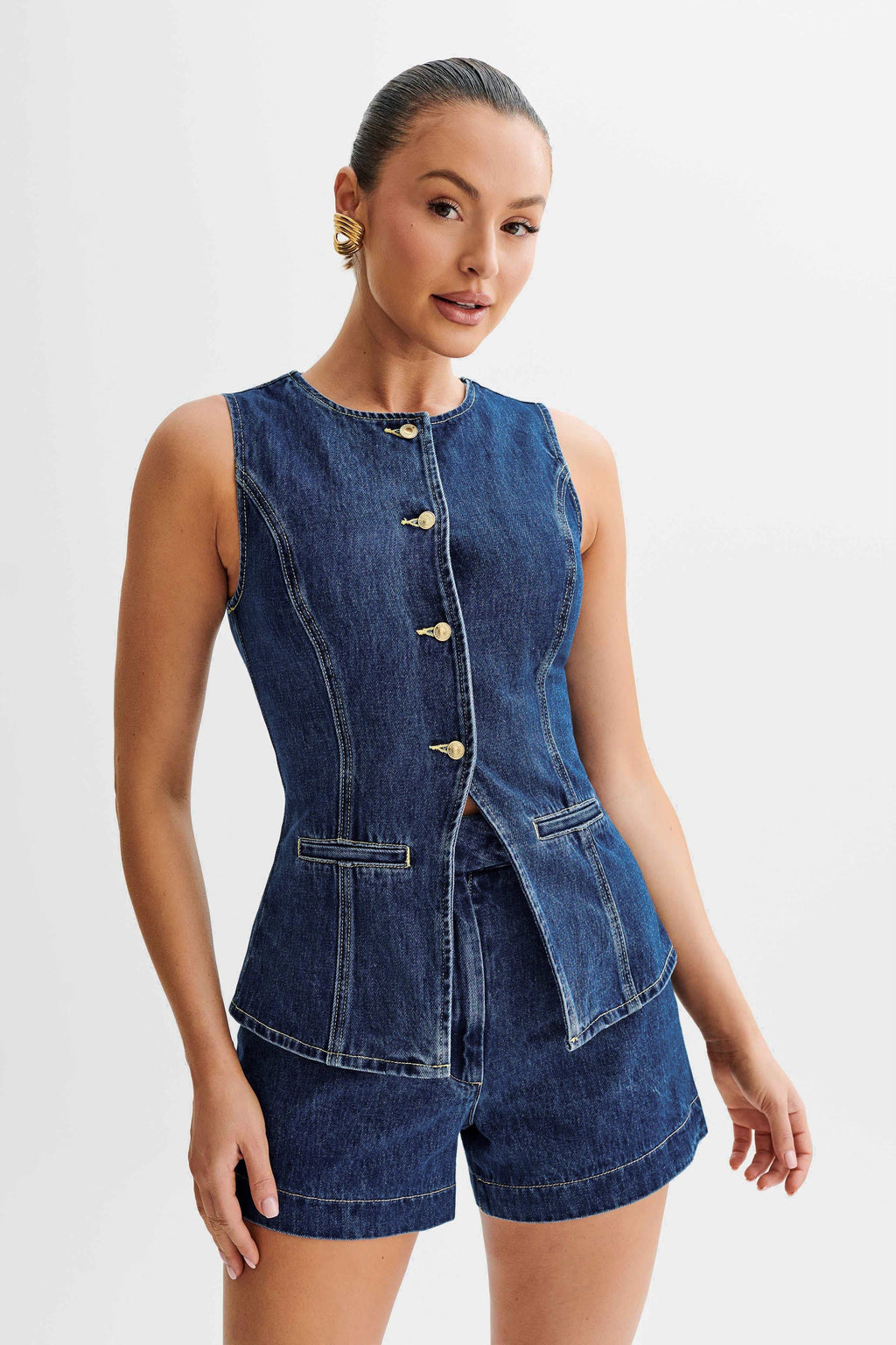 LALUNA®  | DENIM BUTTON UP SET