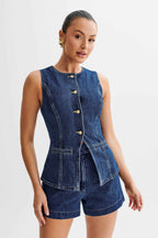 LALUNA®  | DENIM BUTTON UP SET