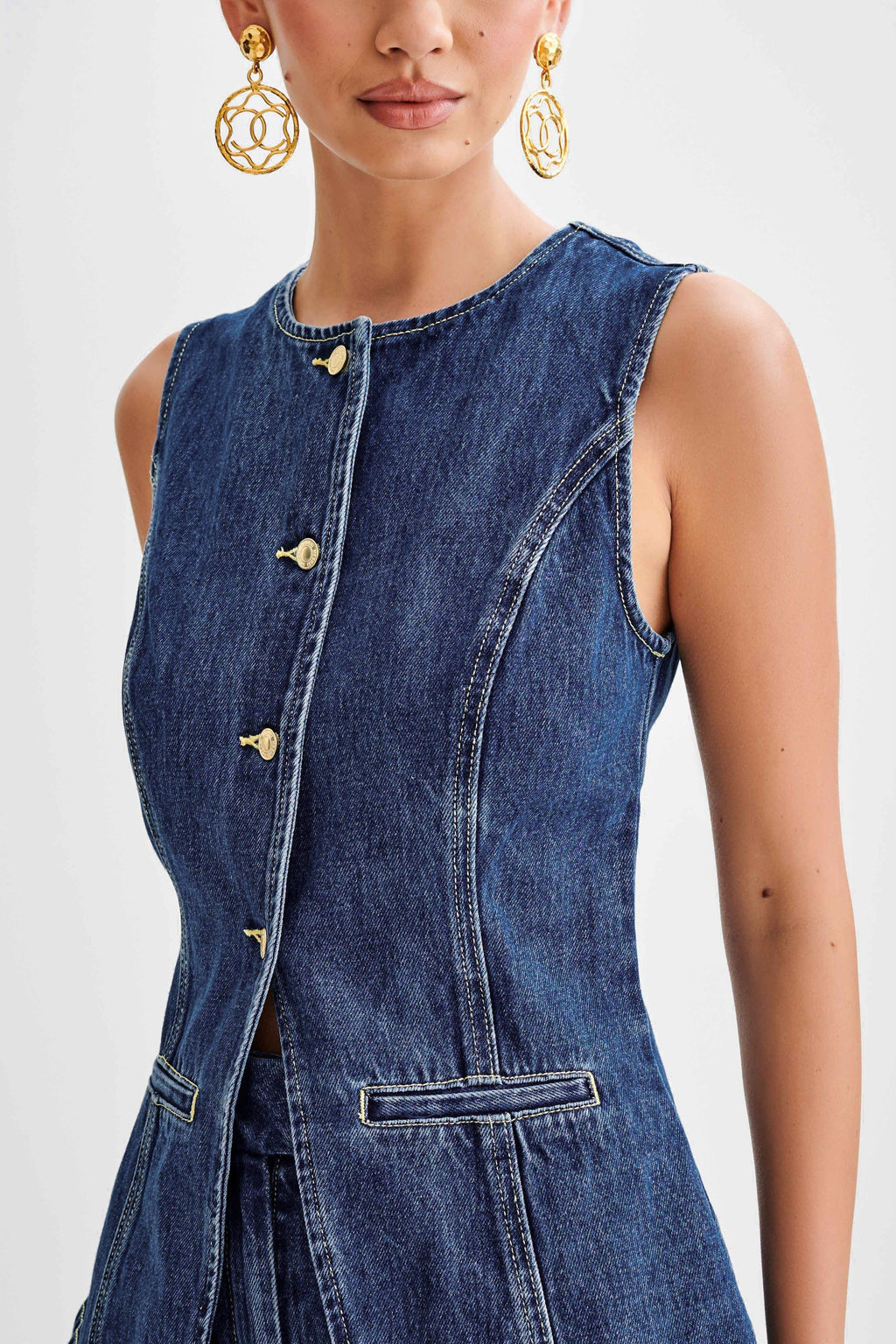 LALUNA®  | DENIM BUTTON UP SET