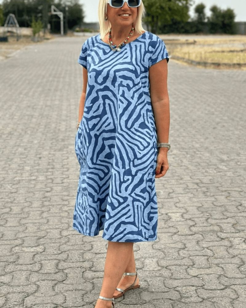 Laluna® | Zomer jurk met ronde hals en mooie print