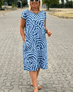 Laluna® | Zomer jurk met ronde hals en mooie print