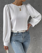 Laluna® | Lantaarnmouwen Effen Blouse