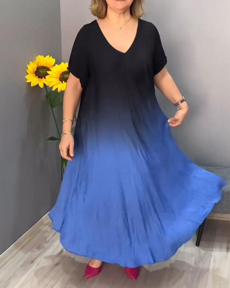Laluna® | Casual Geplooide Ombre-jurk