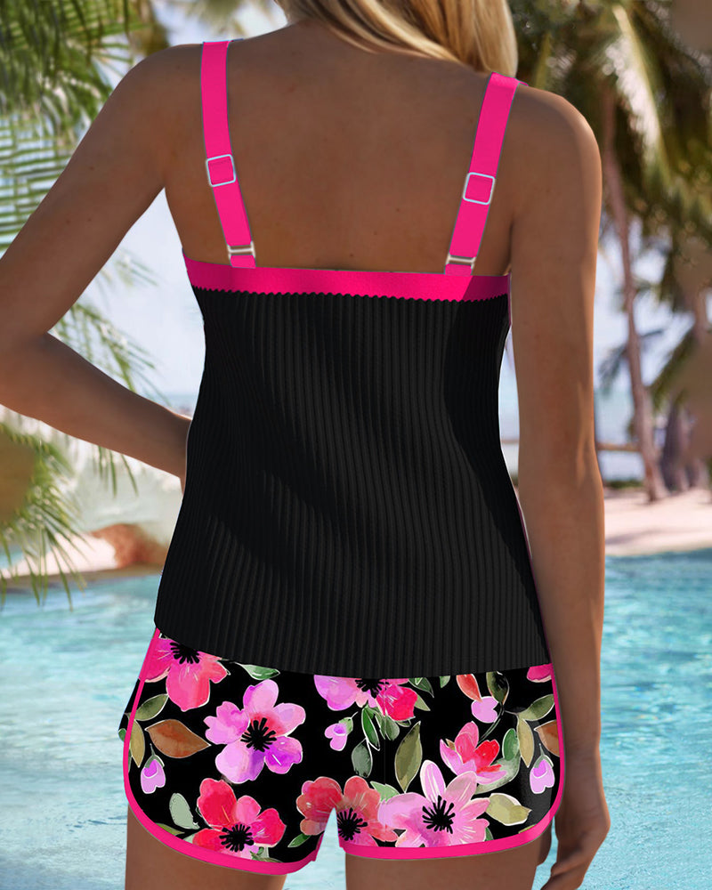 Anouk | Elegante Tankini met Bloemen Short