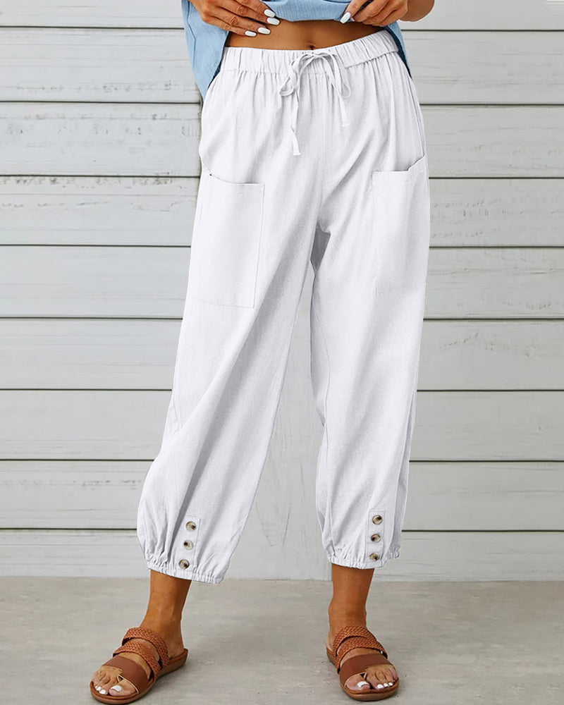 Losse broek met hoge taille
