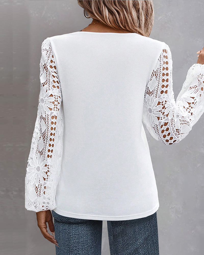 Laluna® | Casual blouse met kant
