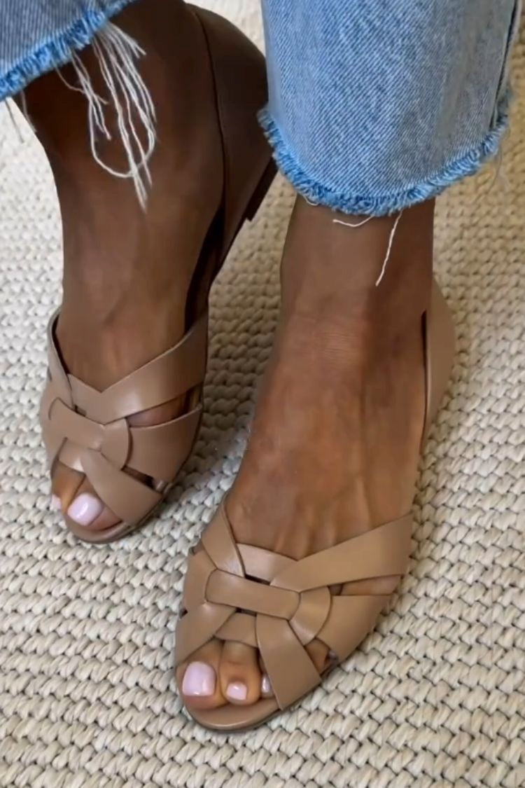 Serafina | Gevlochten Natuur Sandalen