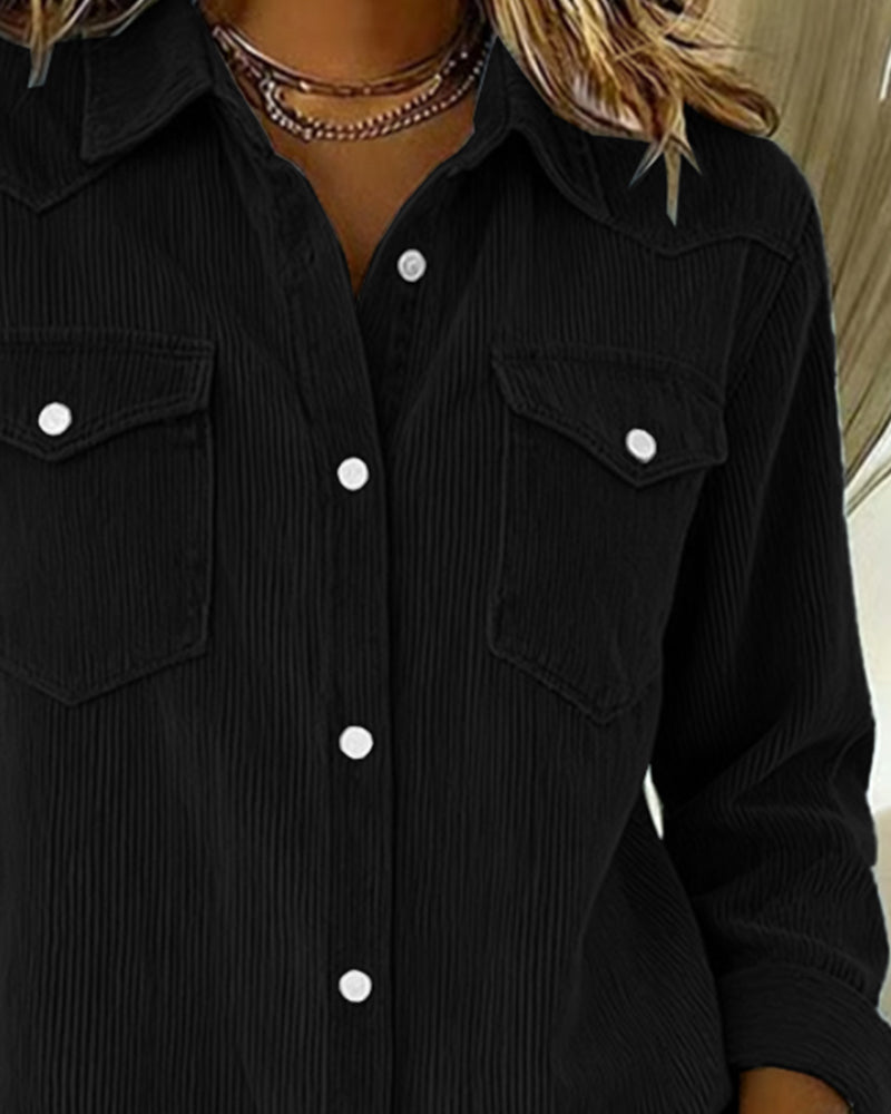 Laluna® | Modieuze Blouse met Revers en Knopen