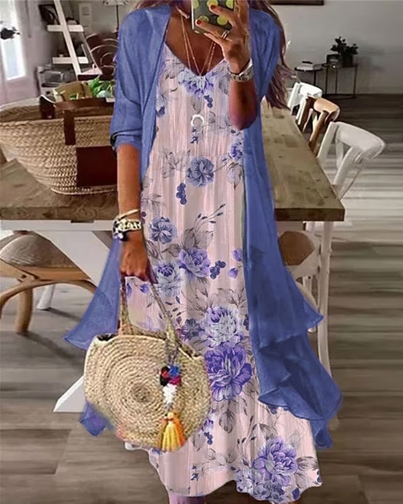 Laluna® | Tweedelige slingjurk met print