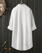 Laluna® | Losse effen blouse met lange mouwen
