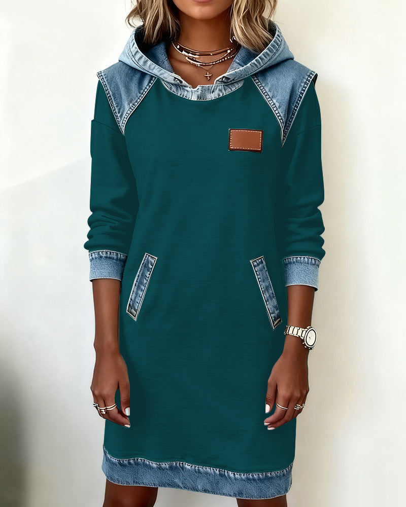 Laluna® | Hoodiejurk met contrasterende details