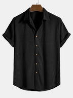 Korte Mouwen Corduroy Overhemd & Shorts