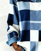 Laluna® | Trui met Ruit Patchwork en Contrastkleur