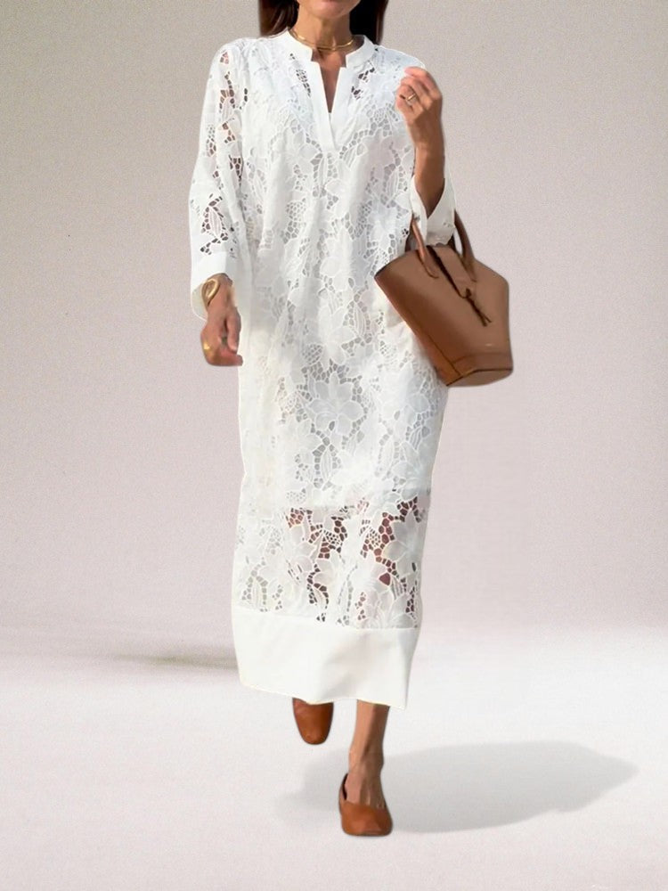 Silvana | Luxe lange jurk van kant