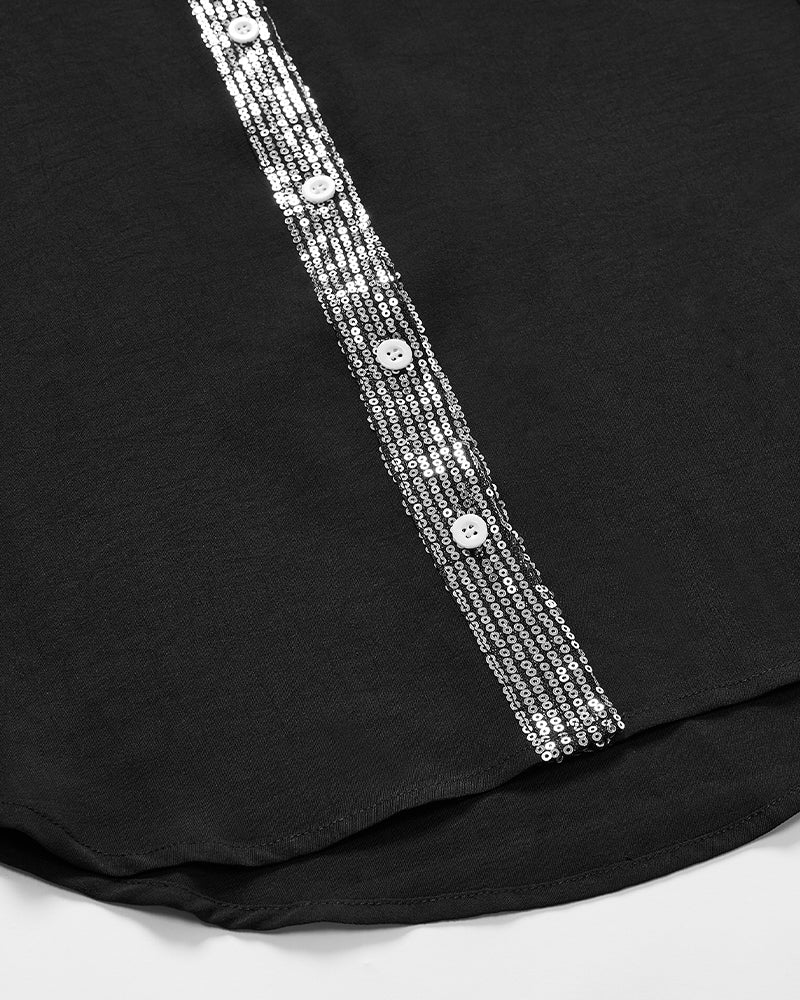 Casual Top met Pailletten Details