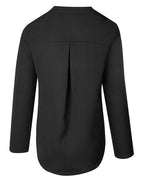 Laluna® | Casual top met pailletteninzet en knopen