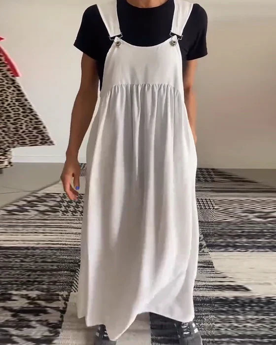 Alice | Casual jurk met effen bretels