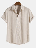 Korte Mouwen Corduroy Overhemd & Shorts