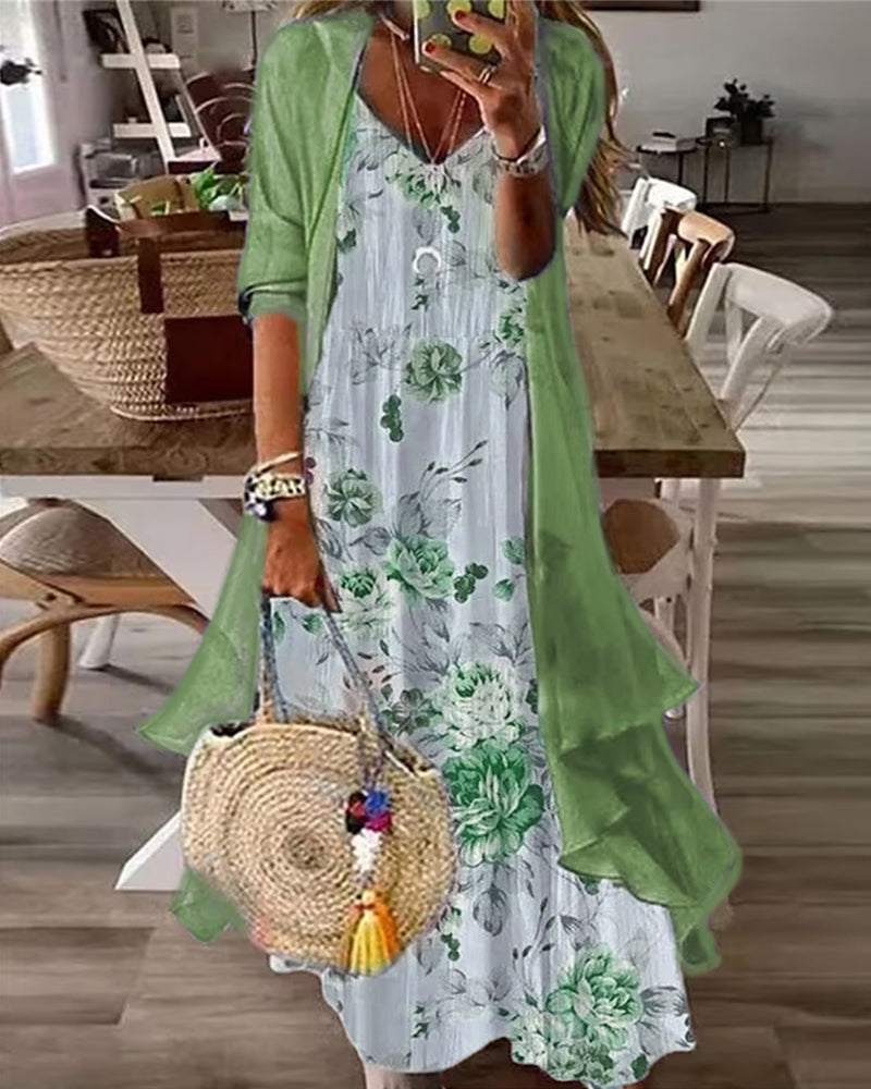 Laluna® | Tweedelige slingjurk met print