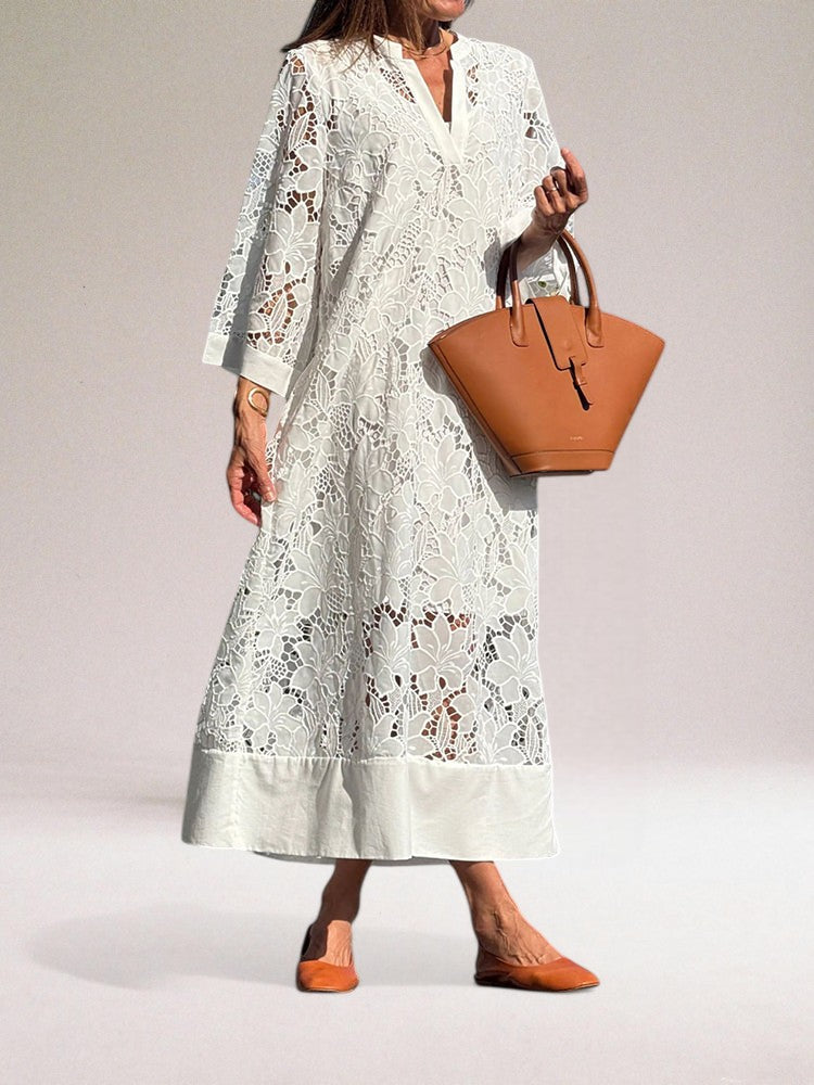 Silvana | Luxe lange jurk van kant