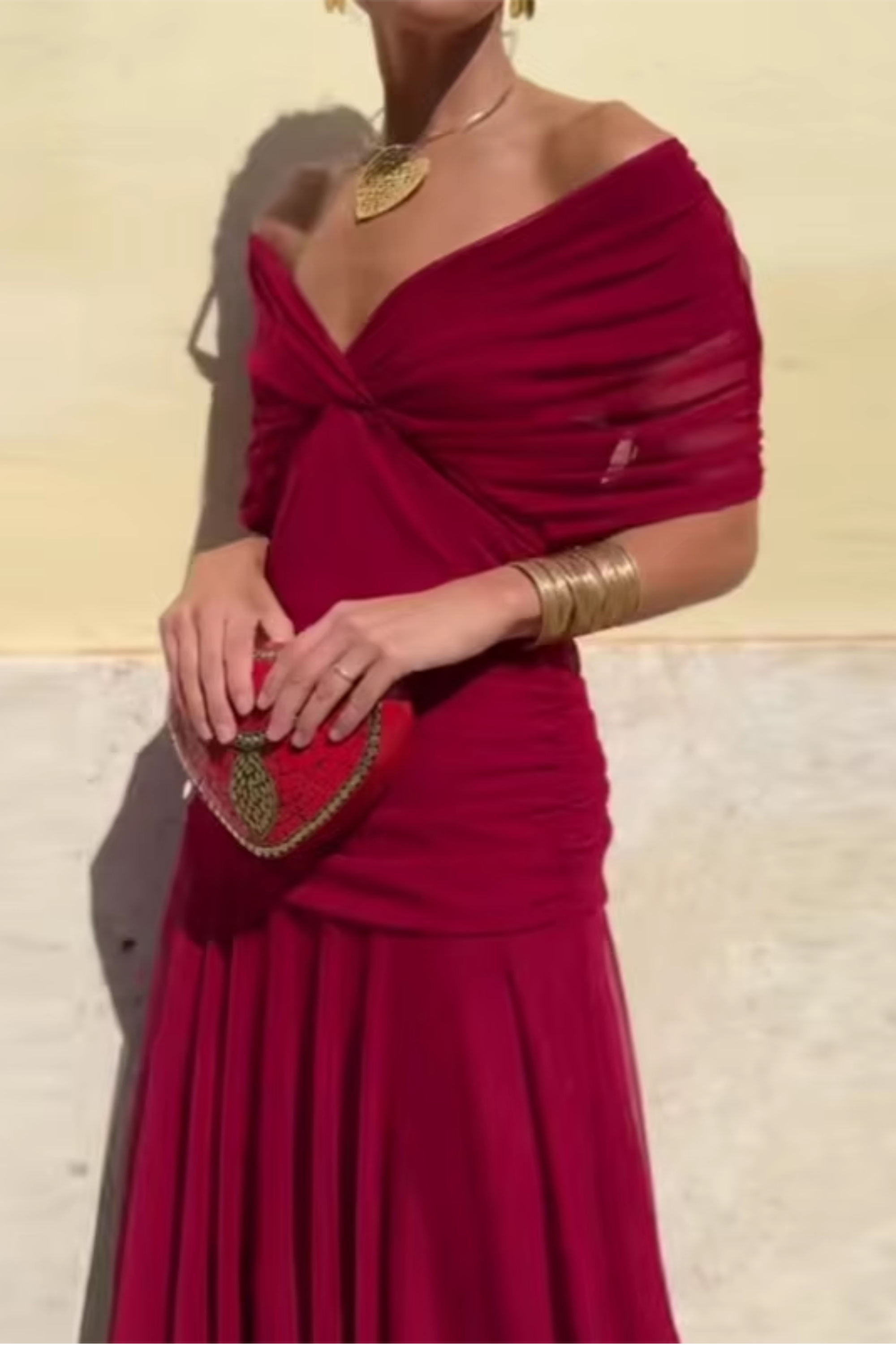 Lotte | Elegante Lange Feestjurk met V-hals