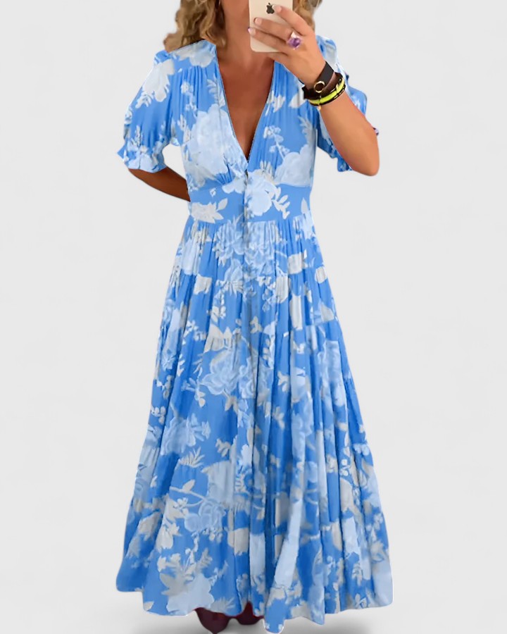 Anouk | Bloemenjurk met V-hals