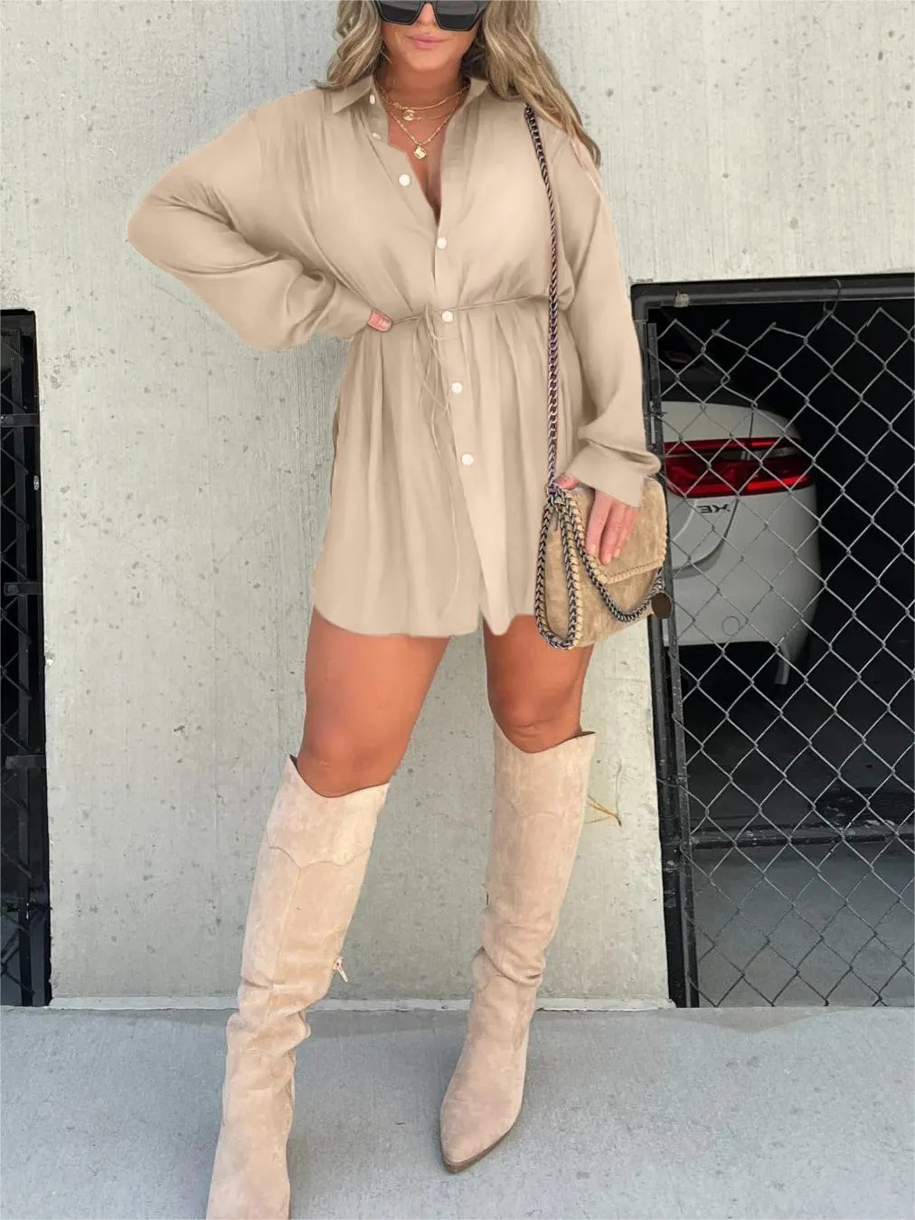 Laluna® | Trendy Satijnen Romper Jurk